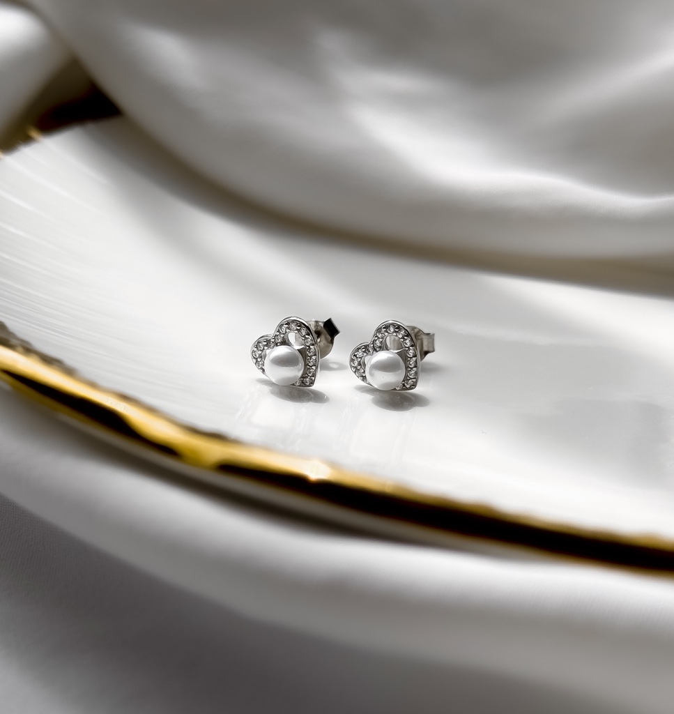 Gyöngyös Szív Fülbevaló